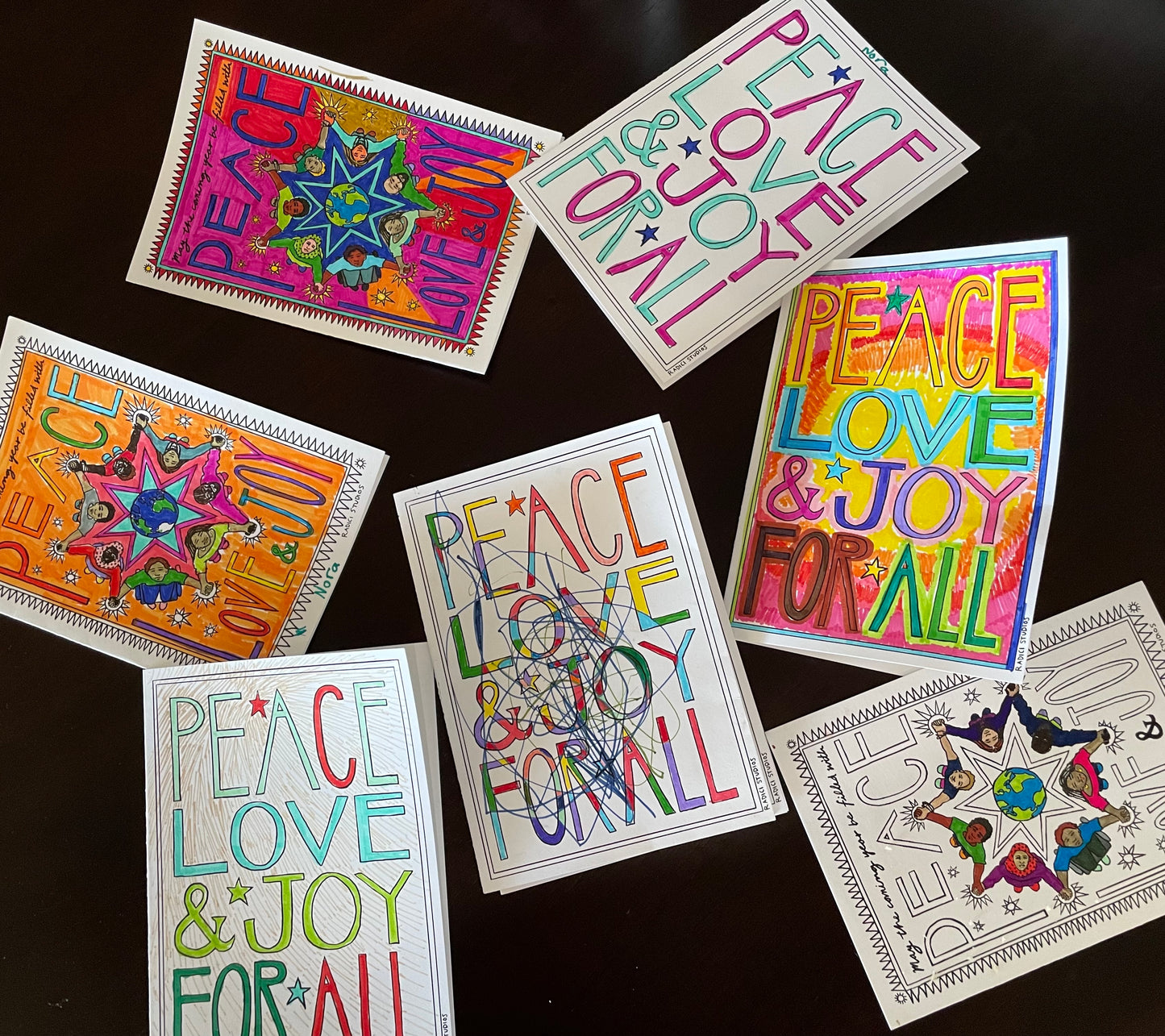 Color Your Own Notecards | Peace Love and Joy