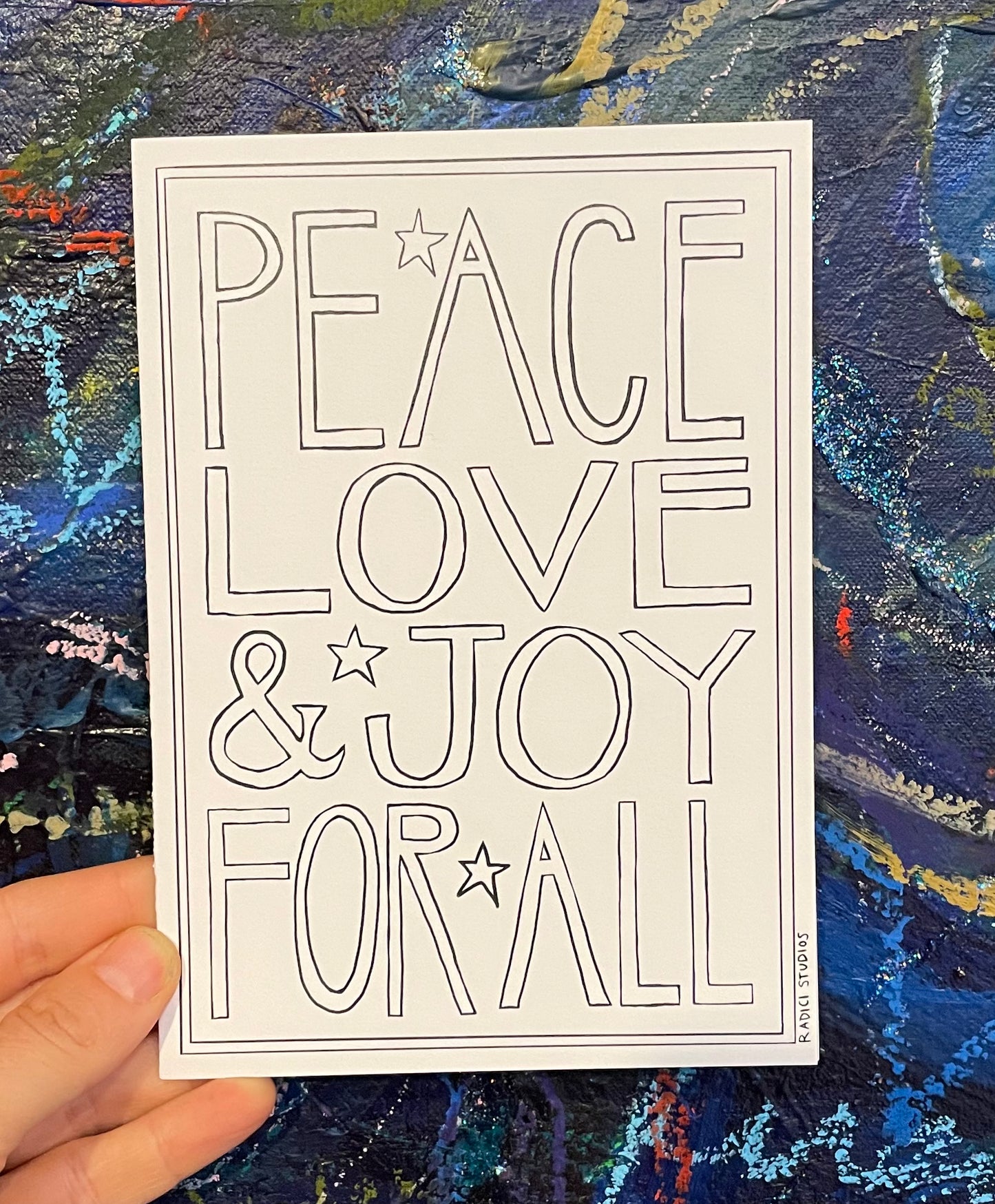 Color Your Own Notecards | Peace Love and Joy