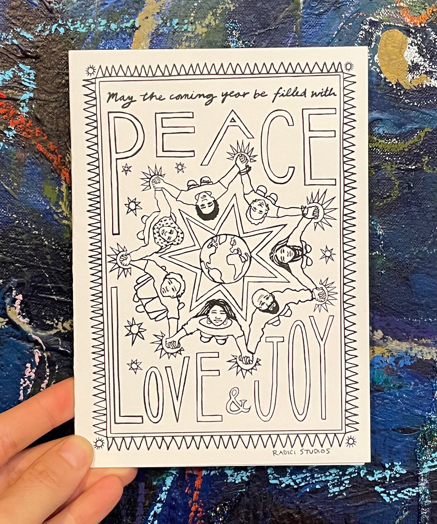 Color Your Own Notecards | Peace Love and Joy