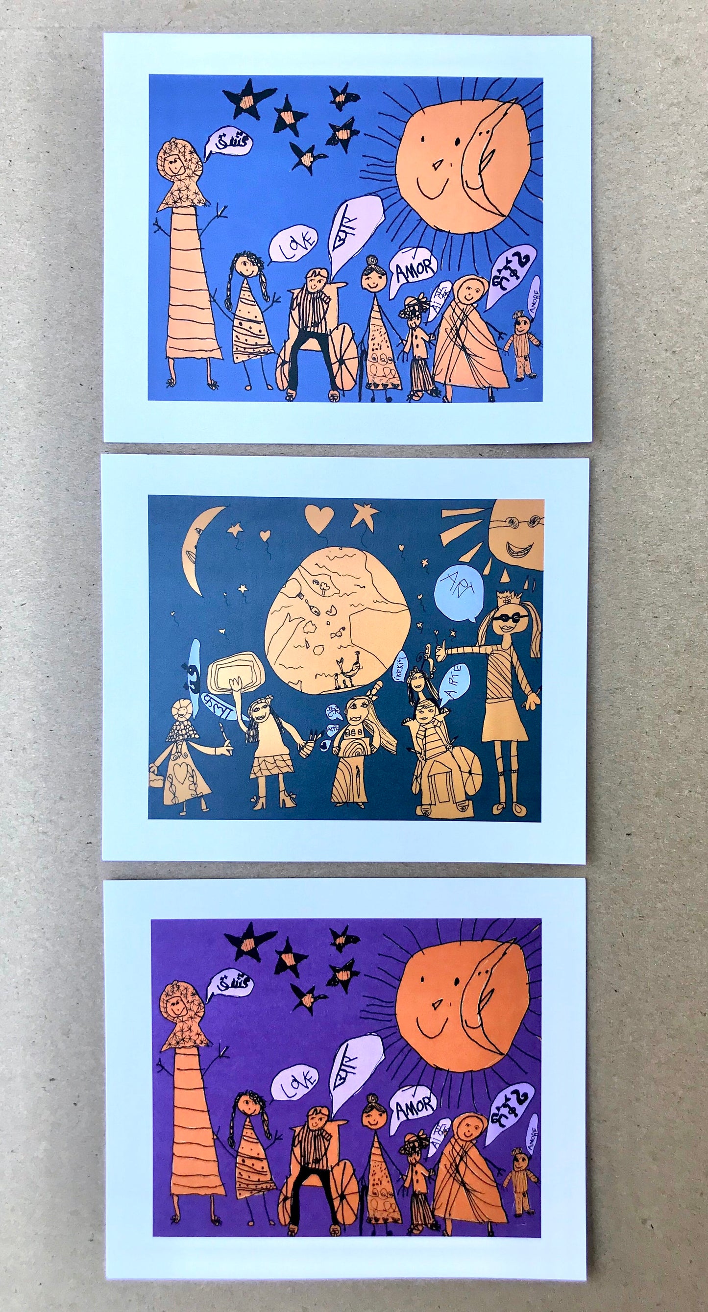 Postcards, 9-Count | Art and Love by Saba Mazzola (Age 6)
